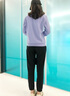 特步運動(dòng)休閑女裝春季潮流寬松舒適時(shí)尚運動(dòng)服健身套裝學(xué)生裝 淺紫衛衣＋黑束腳褲 M/165 曬單實(shí)拍圖