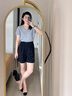 蘿美醬西裝短褲女五分2025新款a字寬松夏季高腰遮肉顯瘦薄款闊腿休閑褲 黑色 M 【建議90-100斤】 曬單實拍圖