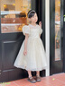 奧蒙威（AOMENGWEI）女童禮服裙兒童生日公主裙花童婚紗裙女孩主持人鋼琴演出服DY9175 香檳色 130 曬單實(shí)拍圖