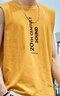LAWKUL背心男士夏季透氣寬肩休閑青年韓版潮流修身坎肩t無(wú)袖背心打底衫 黃色 M 曬單實(shí)拍圖