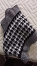 允娜秋冬季三角圍巾女男女通用三角巾保暖脖套百搭小方巾防寒圍脖男 黑白千鳥(niǎo)格（針織毛線(xiàn)款） 曬單實(shí)拍圖