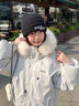 韓璐嬌（hanlujiao）羽絨棉服女冬季2025年新款連帽羽棉襖絨服女外套小個(gè)子工裝派克服 白灰色 M 曬單實(shí)拍圖