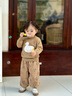 幼歌（YOUGE）嬰幼兒冬季新款經(jīng)典百搭加絨褲防風舒適束腳印花休閑褲 卡其小熊 90 cm 曬單實拍圖