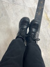 強人3515女靴冬季保暖羊毛靴頭層牛皮加絨加厚短靴馬丁靴 黑色 38 曬單實拍圖