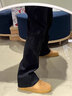 頂峰保羅水洗美式高街牛仔褲男士春秋季2026復古淺色潮牌修身微喇長(cháng)褲子 黑色 L 推薦110-130斤 曬單實(shí)拍圖