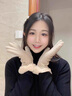 Charm Kendo手套女秋冬季百搭保暖可觸屏防寒防凍分指新年生日禮物送女生 卡其送女朋友實(shí)用老婆 曬單實(shí)拍圖
