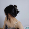 花身尚珍珠波浪磨砂金屬發(fā)夾女鯊魚夾后腦勺抓夾大中小號(hào)夾子頭飾發(fā)飾 珍珠波浪-金屬抓夾-銀色約11cm 曬單實(shí)拍圖