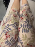 恒源祥棉綢睡褲七分褲女夏寬松家居褲單件中褲大碼綿綢褲薄款人造棉褲子 小果子米色 七分褲 L 80-110斤 曬單實(shí)拍圖