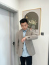 沙馳SATCHI男裝男士西服2024春夏新款泡泡紗抗皺耐穿商務(wù)正裝通勤西裝外套男 卡其 54 曬單實(shí)拍圖