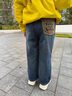 G.DUCKKIDS小黃鴨女童褲子秋冬直筒牛仔褲兒童加絨長(zhǎng)褲中大童女孩寬松闊腿褲 加絨款 110 尺碼4~5歲【100-110cm】 曬單實(shí)拍圖