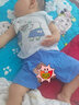 嬰兒夏季薄款衣服分體短袖套裝短褲夏天純棉男童女0-1歲3小孩寶寶夏裝 鱷魚(yú)藍色 40支精梳棉 80cm 曬單實(shí)拍圖