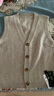 牧蘭奴卡  新款針織衫馬甲女V領(lǐng)無(wú)袖開(kāi)衫外穿純羊毛短款毛衣背心馬夾 駝色 L 曬單實(shí)拍圖