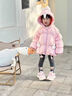G.DUCK KIDS小黃鴨童裝女童羽絨服秋冬季新款卡通兒童羽絨服女寶寶連帽襖子 粉色 100 建議90-100cm3-4歲cm 曬單實(shí)拍圖