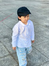 羅蒙男童polo衫長袖翻領(lǐng)t恤春秋中大兒童白色打底衫小學(xué)生校園服飾女 純白色 130 曬單實拍圖