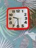 康巴丝（Compas）  创意简约可爱闹钟 小闹表 懒人床头座钟闹钟学生儿童闹钟 kT09红色方形闹钟 实拍图