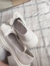 简希伦玛丽珍鞋女2024夏季新款高跟蝴蝶结厚底粗跟珍珠配裙子时尚小皮鞋 米白色 39 实拍图