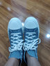 夏季新款ins港風(fēng)休閑鞋潮款小眾百搭帆布鞋男生高幫板鞋韓版潮流款鞋子 灰藍 41 曬單實(shí)拍圖