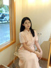 Mandy Zhang夢幻千金桃粉色細(xì)閃亮片小香風(fēng)套裝女夏季蝴蝶紗短外套 柔和桃色-上衣 S 160/84A 曬單實(shí)拍圖