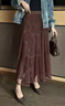 棕色百褶半身裙女春秋2026新款設計感網(wǎng)紗巨好看咖色中長(cháng)款a字裙 咖色 均碼 90-145斤 曬單實(shí)拍圖