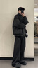 至唯美式加厚棉服男冬季潮流加棉保暖面包服外套青少年學(xué)生潮牌棉衣男 黑色加棉D(zhuǎn)Y2486 XL 【推薦130-146斤】 曬單實(shí)拍圖
