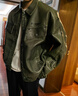 BJHG張耀同款不計后果復古紐扣PU皮衣外套女秋美拉德穿搭美式情侶夾克 深墨綠 L （150-180斤） 曬單實(shí)拍圖