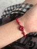 那遇保真朱砂平安扣紅繩手鏈女本命年護身符手工編織平安健康手繩腳鏈 平安紅-平安扣手繩 曬單實(shí)拍圖