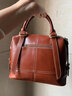 絲芙倫頭層牛皮女神節斜挎手提包百搭2026秋冬新款純牛皮休閑女包貝殼包 焦糖色-植鞣頭層牛皮 曬單實(shí)拍圖