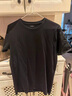 GRACEBOX男款短袖T恤 純棉打底衫圓領(lǐng)無(wú)標短袖純色半袖運動(dòng)上衣內搭修身款 黑色 L 曬單實(shí)拍圖