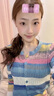 矜持范早秋新款彩虹條紋圓領(lǐng)長(zhǎng)袖針織衫女紐扣開(kāi)衫顯瘦短款上衣女 藍(lán)色 S 【建議8090斤】 曬單實(shí)拍圖