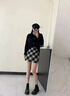 帛芮半身裙子女秋季2025新款毛呢半身裙子短款格子包臀裙短裙A字裙 曬單實(shí)拍圖