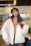 LPOX棉服女兩面穿棉服女oversize港風(fēng)寬松韓版棉襖冬季保暖加厚棉衣女 灰色【內酒紅色兩面可穿】 M 建議90-105斤 曬單實(shí)拍圖