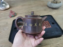 此時(shí)此刻欽州坭興陶泡茶壺純手工雕刻徐小鋒窯變茶壺禪意金鐘壺功夫茶器具 一壺兩杯 230ml 曬單實(shí)拍圖