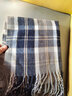 回力圍巾女秋冬氛圍管女學(xué)生潮流保暖圍脖格子款披肩實(shí)用禮物送女友 藏藍灰格 曬單實(shí)拍圖