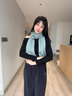 上海故事藍(lán)色圍巾針織羊毛圍巾女冬季保暖高級感毛線圍脖節(jié)日禮盒裝 水藍(lán) 160×25cm 曬單實拍圖