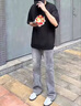 柏銘臣牛仔褲男夏季美式煙灰色直筒高街潮牌水洗復(fù)古彈力顯瘦休閑褲子男 灰色常規(guī) XL 【建議120-135斤】 曬單實(shí)拍圖
