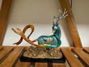 VERY WIND琺瑯彩九色鹿擺件客廳玄關(guān)輕奢裝飾擺件辦公室前臺裝飾品喬遷禮品 琺瑯彩九色飄帶鹿 橄欖綠 曬單實(shí)拍圖