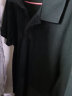 卡帝乐鳄鱼珠地棉短袖男士纯色POLO衫全棉翻领大码体恤衫潮 黑色 175 实拍图