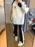 愛麥依黑色三條桿連帽衛(wèi)衣女夏季款美式拉鏈設(shè)計(jì)感小眾開衫oversize外套 淺灰色 M 86-105斤【正版品質(zhì)】 曬單實(shí)拍圖