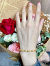 中國(guó)黃金（CHINA GOLD）幸運(yùn)黃金手鏈女足金時(shí)尚磨砂珠手串七夕情人節(jié)禮物送女友老婆生日 足金幸運(yùn)珠手鏈-光沙款 曬單實(shí)拍圖