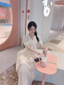 衣典零一（LEDIALYI）米白色連衣裙2024夏季女裝新款法式氣質(zhì)溫柔風(fēng)遮肚子仙女裙子夏天 米白色 S（建議105斤內） 曬單實(shí)拍圖