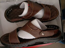 夏季男士涼鞋夏真皮軟底沙灘鞋男潮流2019新款兩用涼拖鞋厚底涼拖鞋 191棕色 42 曬單實(shí)拍圖