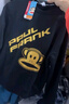 大嘴猴（paul frank）童裝衛(wèi)衣衛(wèi)褲套裝新款男女童2024秋冬舒適套頭休閑中大童兩件套裝 黑銀 120 曬單實(shí)拍圖