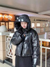 AEMAPE白鴨絨羽絨服女2025秋冬季新款加厚女裝洋氣設計感韓版短款外套 黑色 M 116-130斤 曬單實(shí)拍圖
