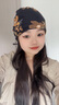 語木居欣男女薄款套頭帽女包頭帽保暖光頭帽春夏頭巾中老年人防空調(diào)睡帽 黑底黃花 曬單實(shí)拍圖