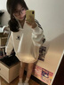 DXOT國潮拼接條紋小個(gè)子連帽白色衛(wèi)衣女秋冬季美式hiphop高街情侶外套 白色【薄款】 L 建議106-120斤 曬單實(shí)拍圖