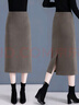 皮爾卡丹（pierre cardin）毛呢半身裙女秋冬2025新款高腰中長(cháng)款西裝a字包臀裙直筒一步長(cháng)裙 卡其色 L 曬單實(shí)拍圖