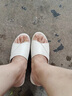 百麗尚熙軟皮外穿涼拖鞋女夏夏季女士涼拖坡跟韓版時尚厚底防滑松糕皮拖鞋 米色 37 曬單實拍圖