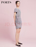 PORTS寶姿商場(chǎng)同款春季新品女裝短袖束腰短連衣裙SD8D044PFP025 黑色混色 M (6) 曬單實(shí)拍圖
