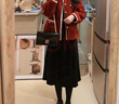 妍莉芬2025年新款春季女裝紅色外套穿搭衣服小香風(fēng)連衣裙女套裝裙子秋冬 外套+黑色連衣裙 XL 曬單實(shí)拍圖