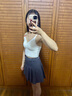 太平鳥女裝2024年夏季新款氣質(zhì)百褶短裙A1GEE2318 深灰 S 曬單實(shí)拍圖